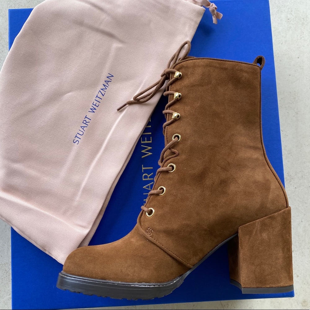 Suede lace-up Bootie